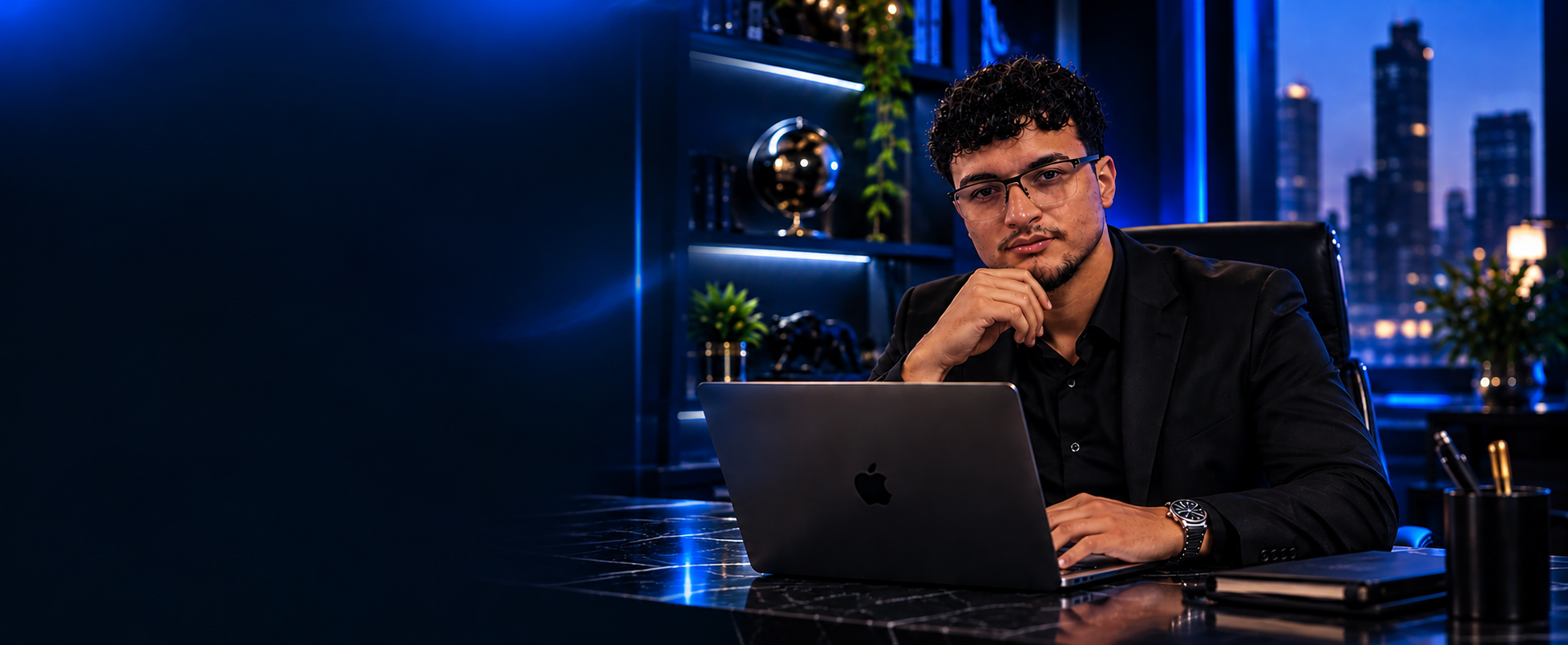 Gláuber Malta, fundador da GAMALTA, em seu espaço de trabalho